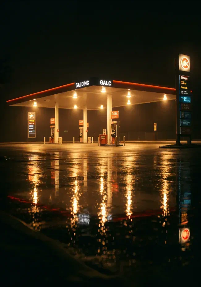 Gas station at night 2