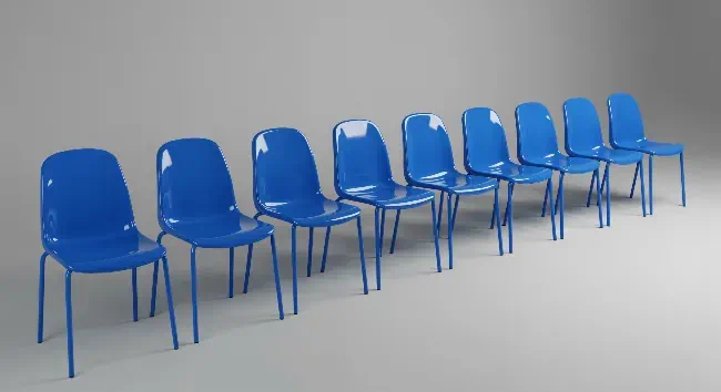Minimalist ordered chairs