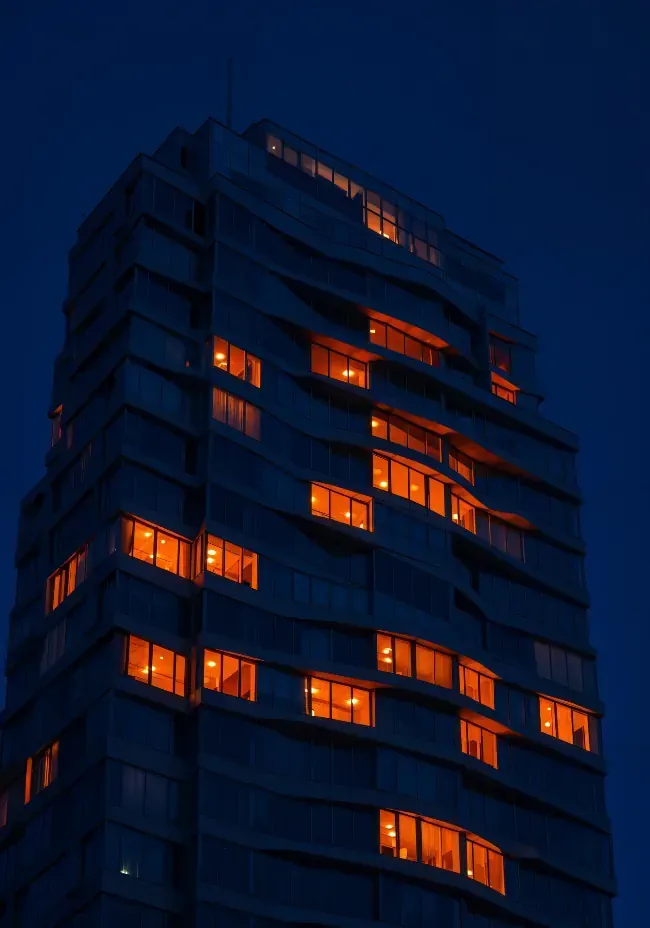 Apartment Building at night