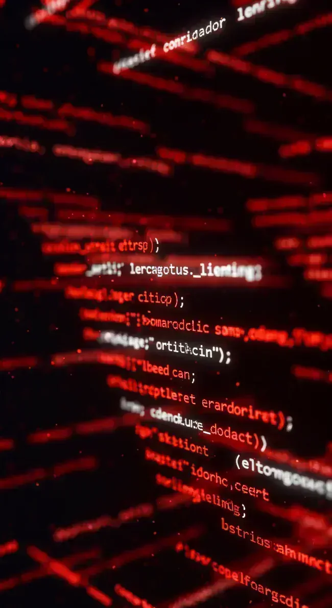 Red code and digital glitch
