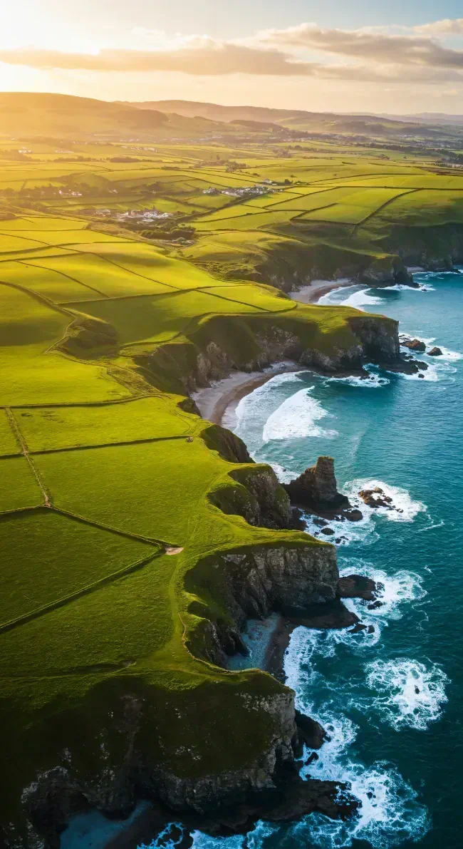 Green fields on the coast 2