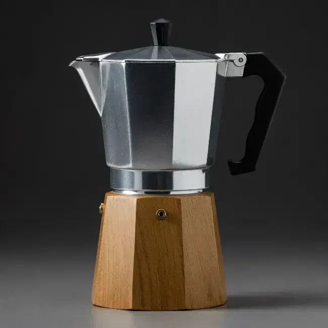 Modern Wood-Accented Moka Pot