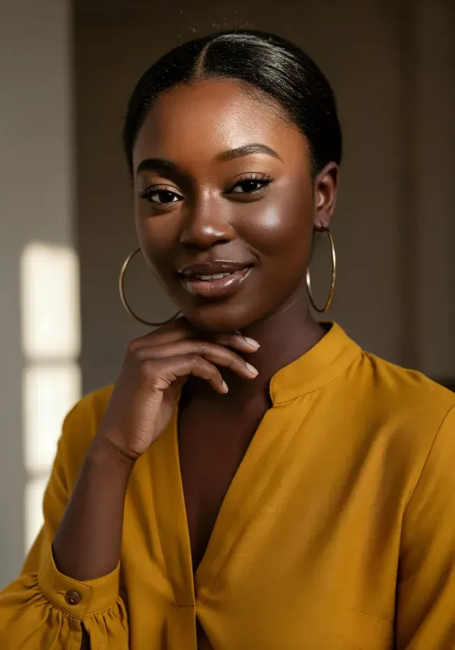 Radiant Portrait in Golden Light