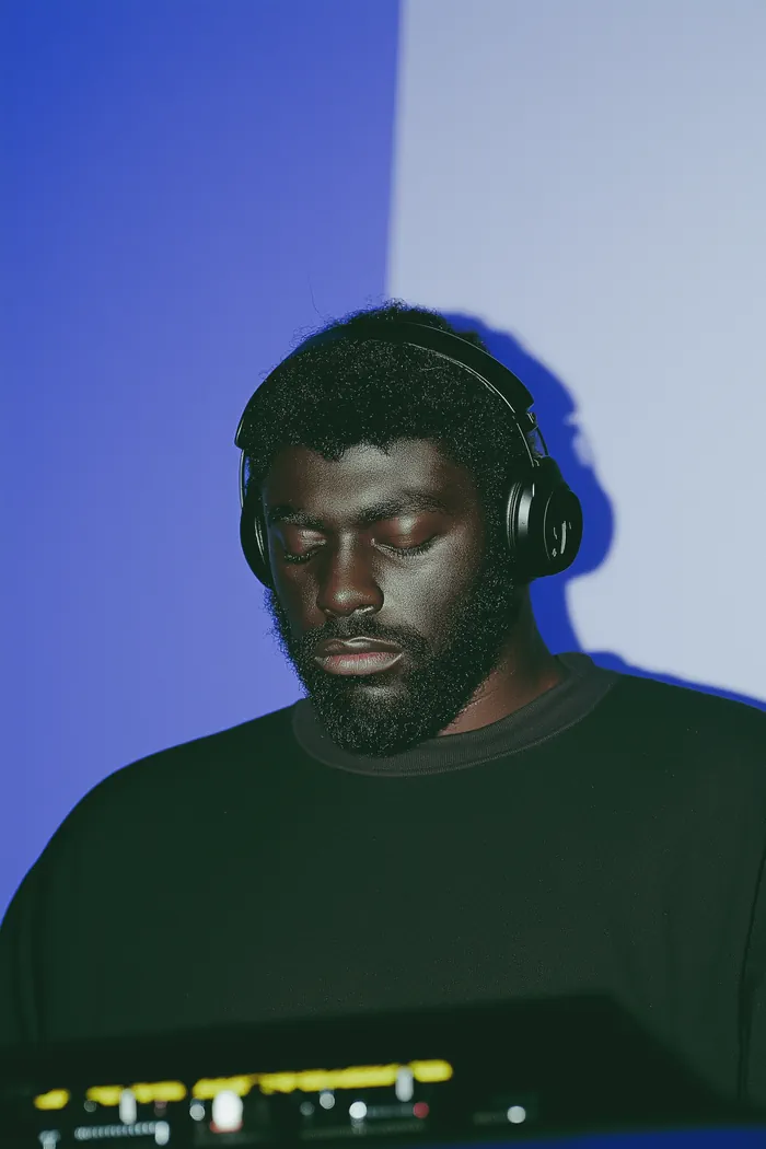 Man making music in a studio