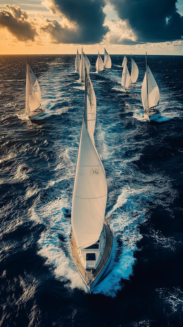 Sailboats on the sea
