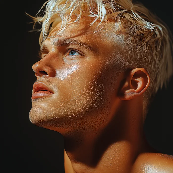 Male blonde hair