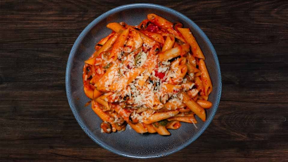 Pasta with a medley of fresh vegetables