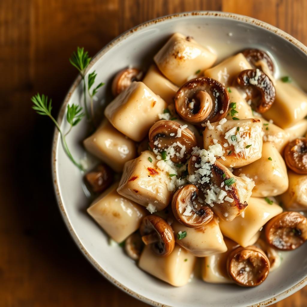 Gnocchi Funghi con Pollo