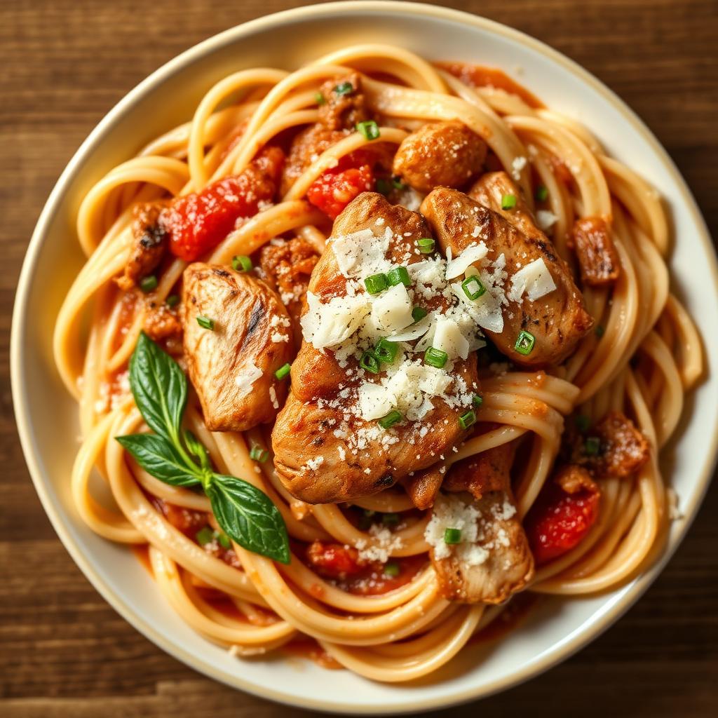 Penne con Pollo e Pomodori