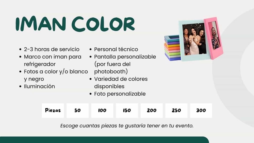 Cabina de fotos, con pantalla personalizada para eventos y estación de llaveros