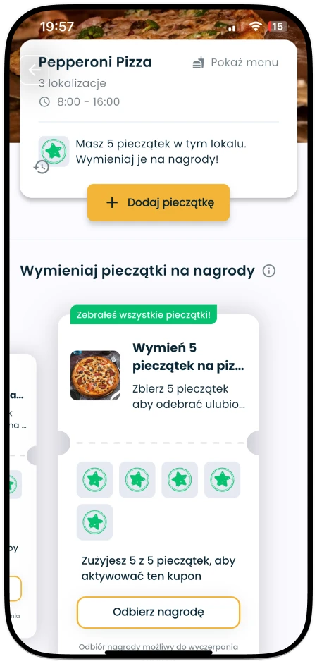 Jak klient może odebrać pieczątke w Placepy za pomocą kodu Placepik? - Kupon na pieczątki gotowy do odebrania nagrody w Placepy