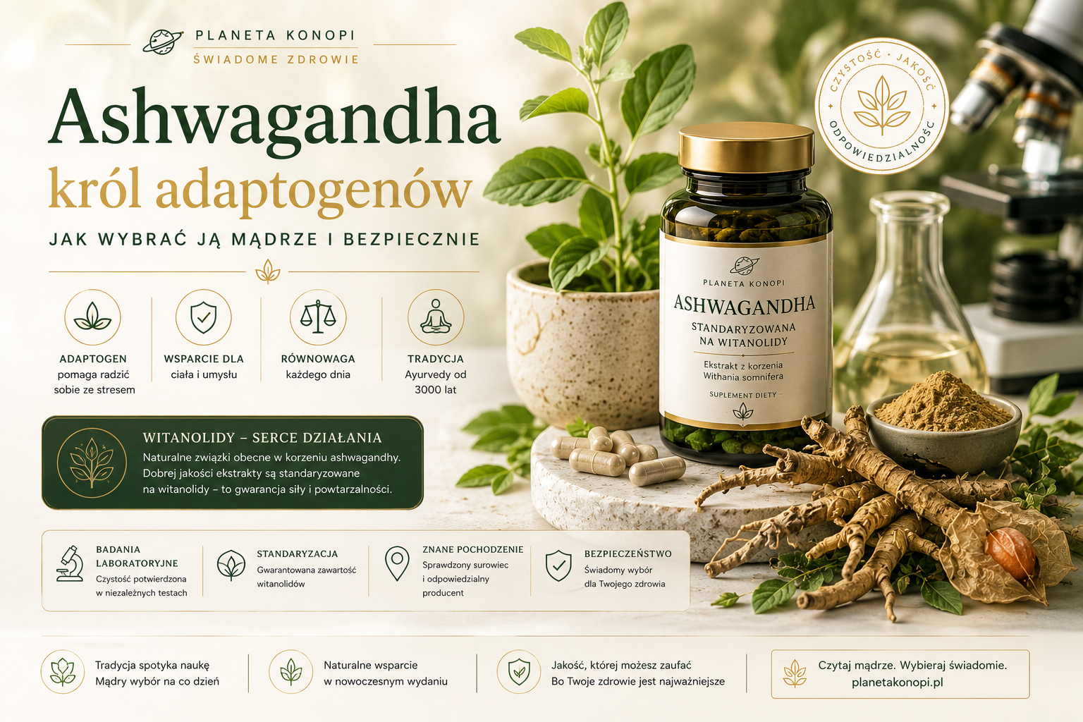Ashwagandha - król adaptogenów. Jak wybrać ją mądrze i bezpiecznie