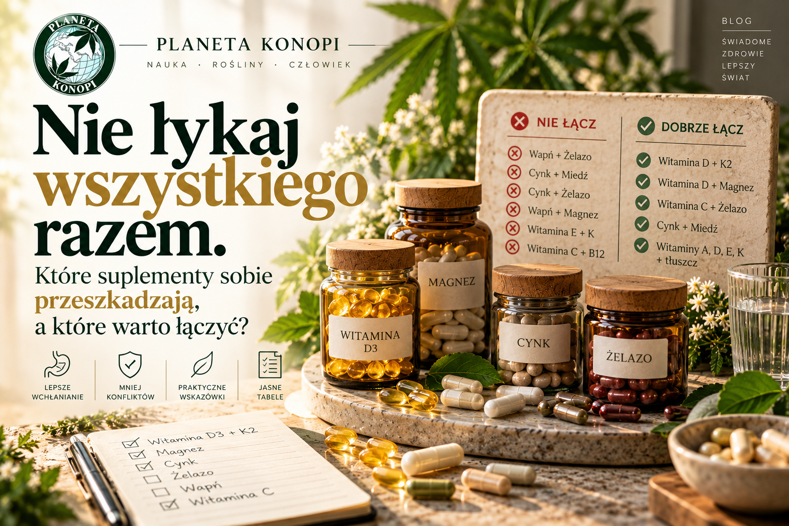 Jakich suplementów nie łączyć? 7 połączeń, na które warto uważać