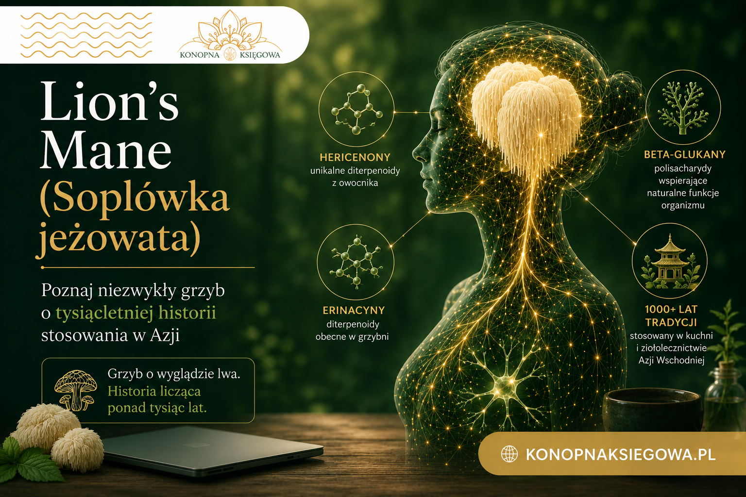 Lion's mane (soplówka jeżowata) — co to za grzyb
