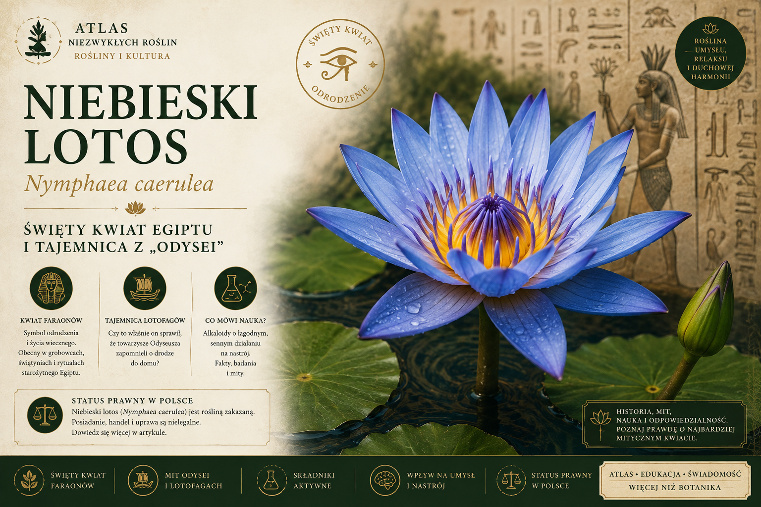 Niebieski lotos - święty kwiat Egiptu i tajemnica z „Odysei"