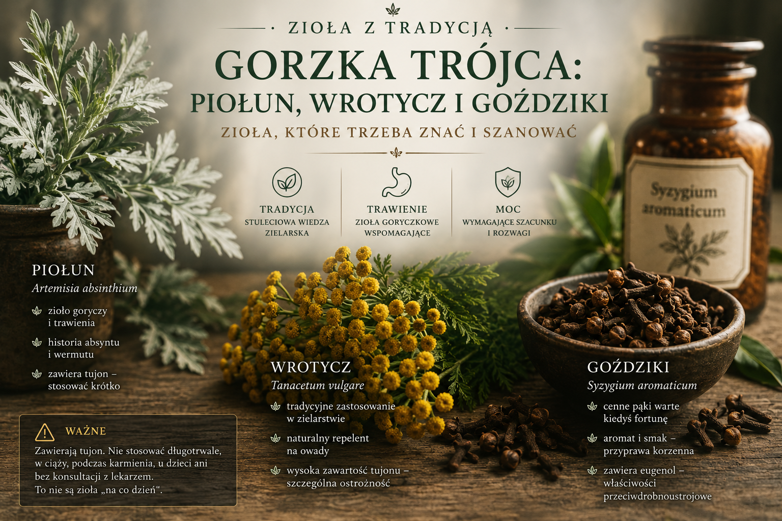 Gorzka trójca - piołun, wrotycz, goździki