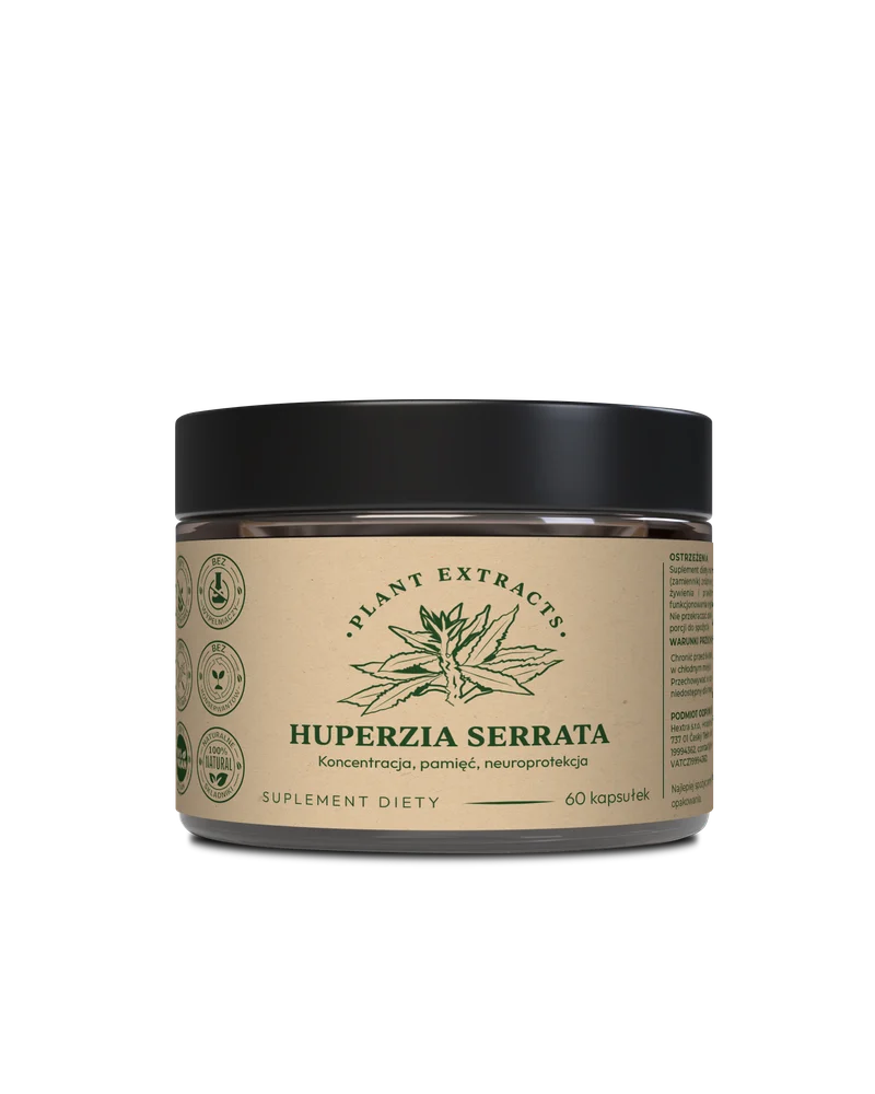 Huperzia serrata 200ug 60kaps.- koncentracja, pamięć, neuroprotekcja