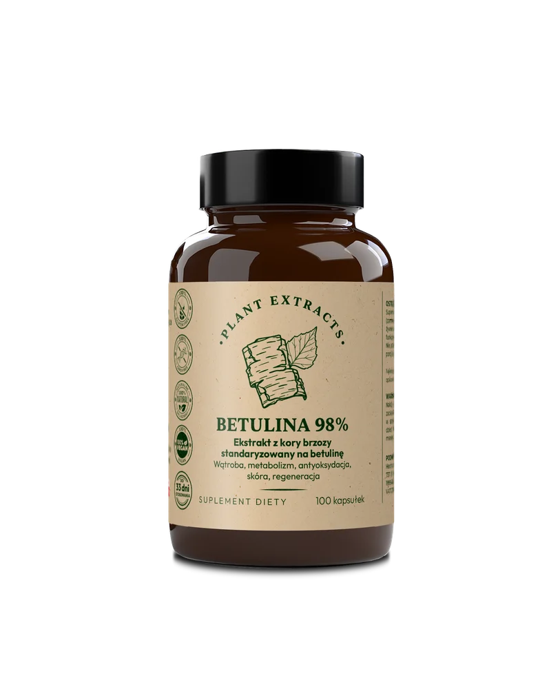 Brzoza BETULINA ekstrakt z kory 450mg stand. 98% metabolizm, antyoksydacja