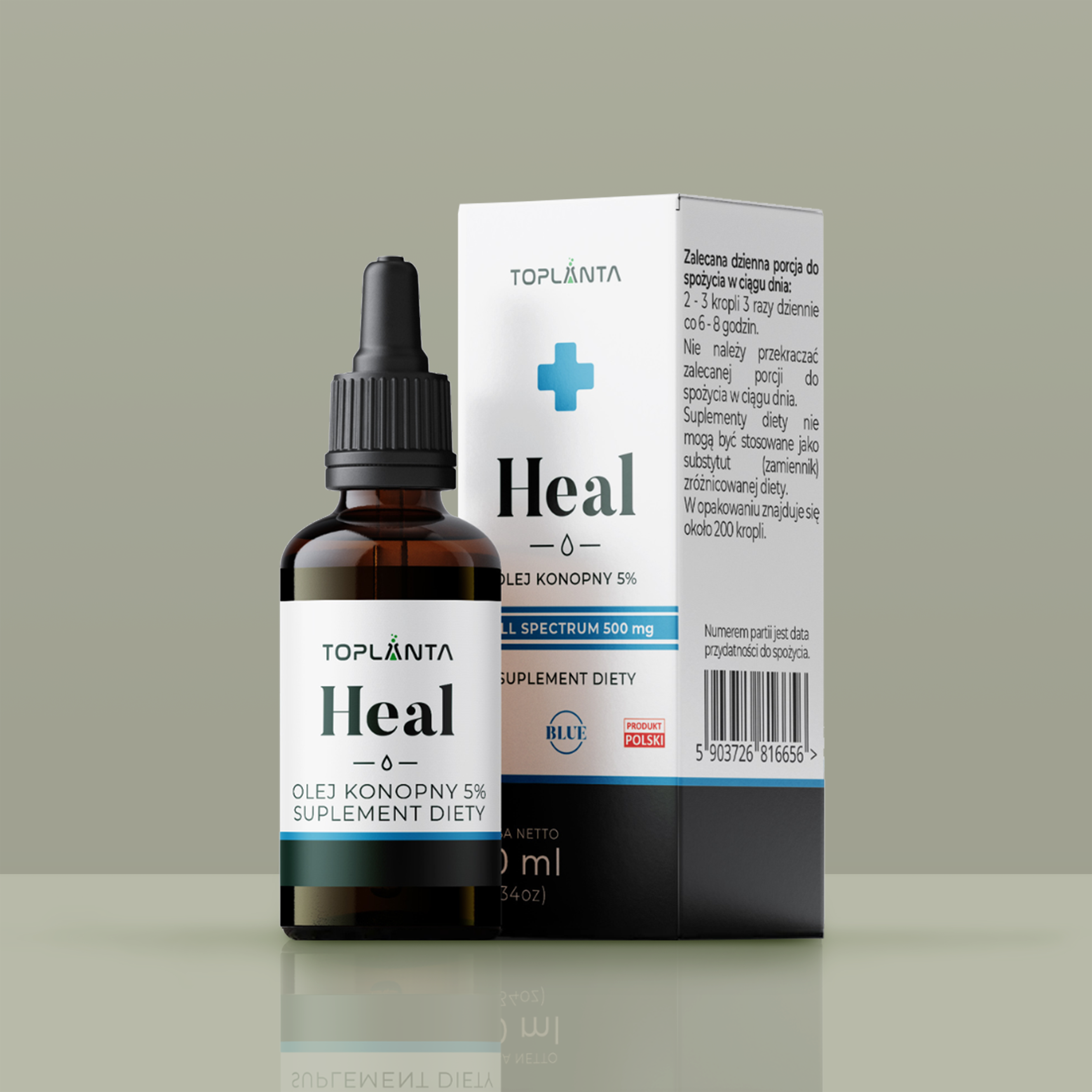 ToPlanta Heal BLUE - olej konopny 5%, 10 ml