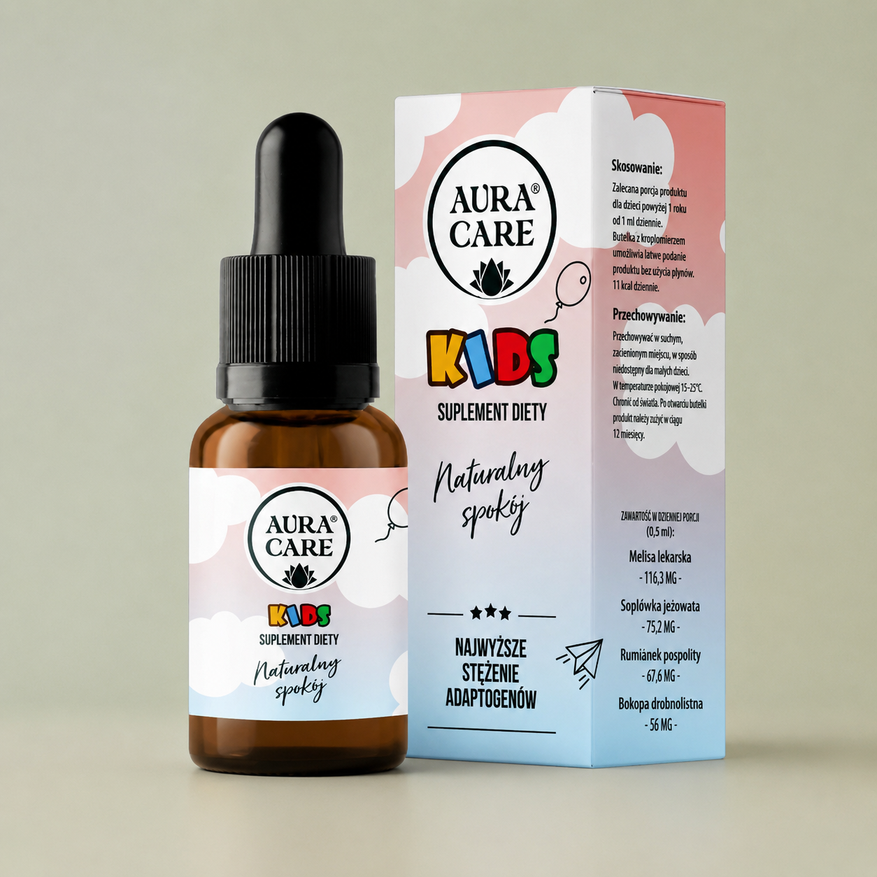 Aura Care KIDS Naturalny spokój dla dzieci, krople 15 ml