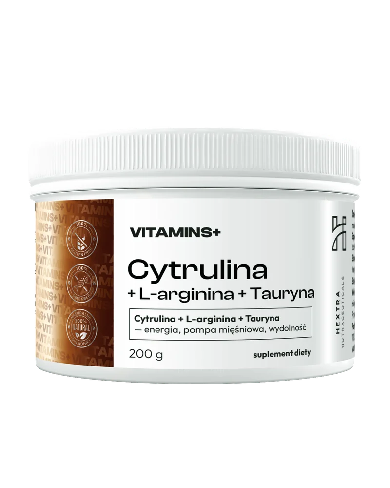 Cytrulina + L-arginina + Tauryna 200g- energia, pompa mięśniowa, wydolność