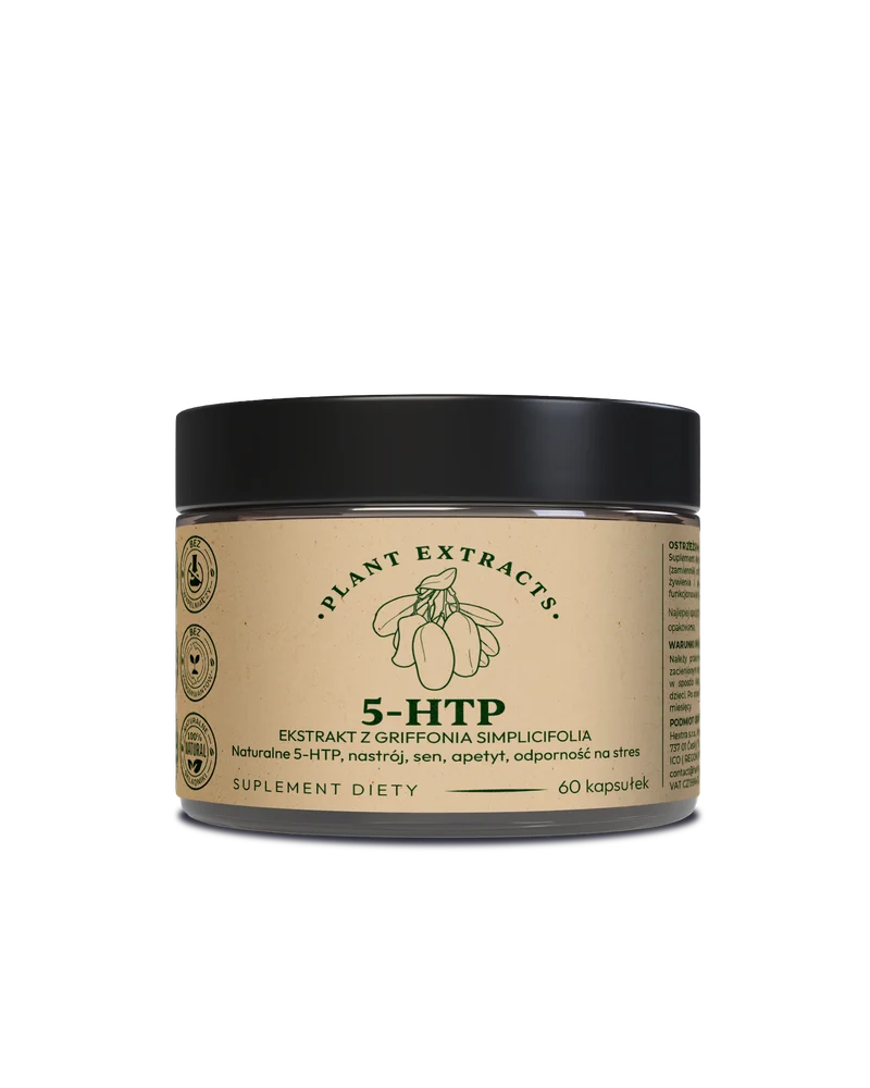 5-HTP Ekstrakt z Griffonia simplicifolia + Magnez + B6 | 60 kaps. VEGAN