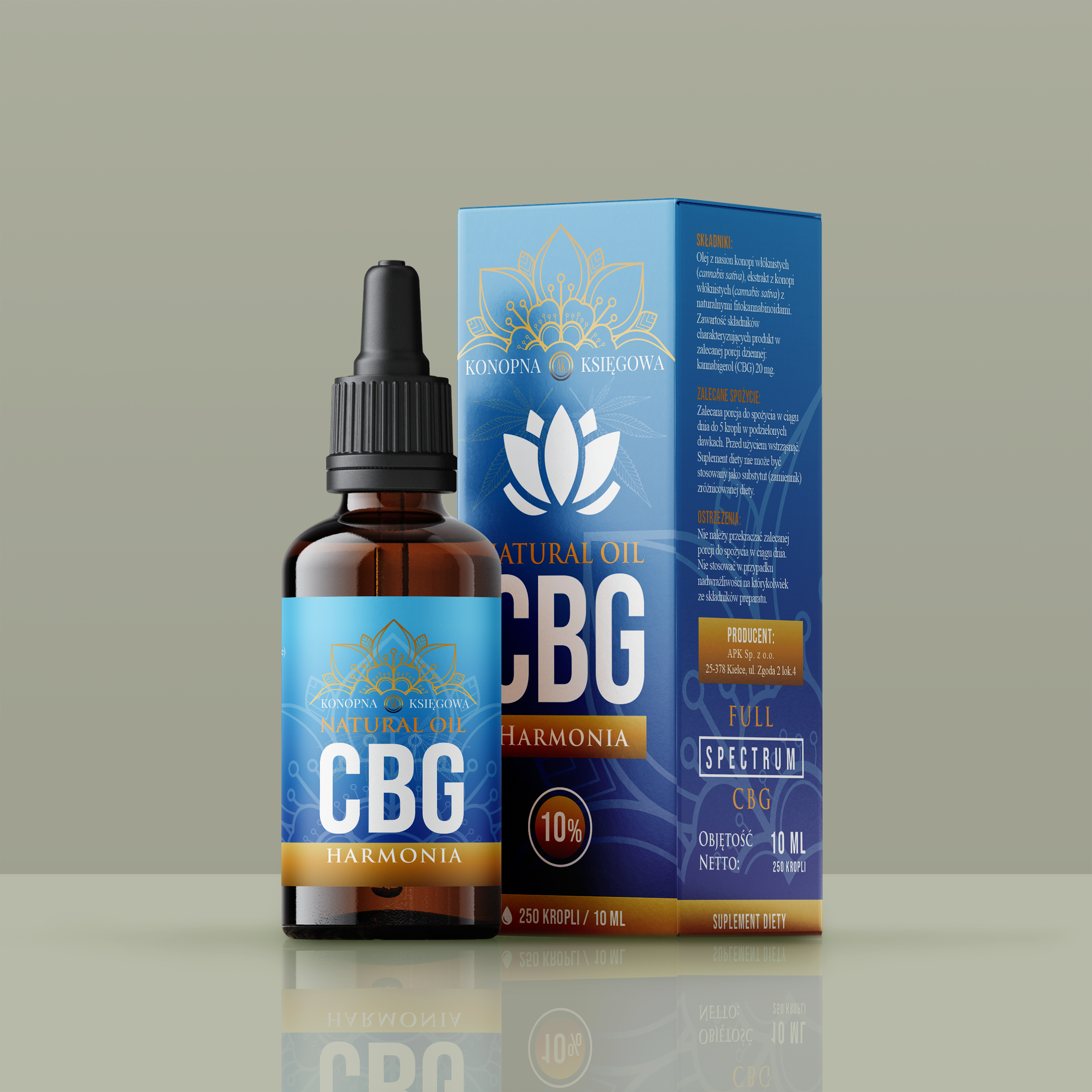 Konopna Księgowa Olejek Konopny Harmonia 10% CBG 50 mg/porcja, 10 ml