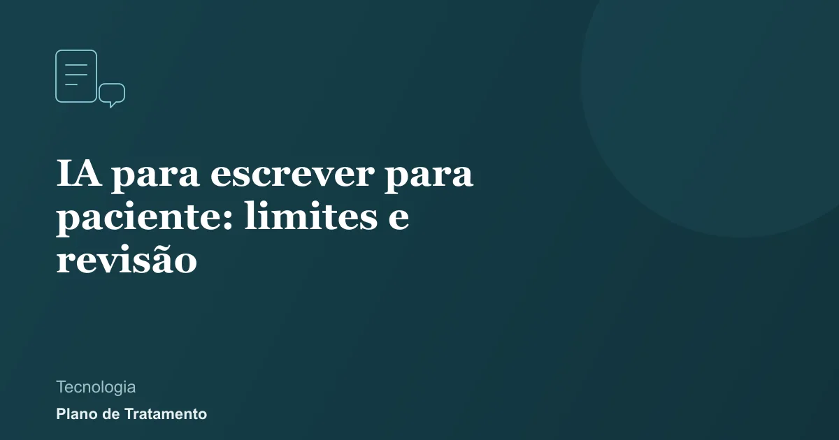 Ilustração de capa do artigo: IA para escrever para paciente: limites e revisão