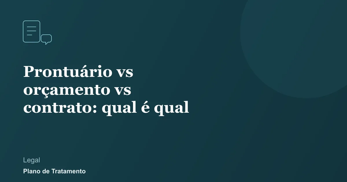 Ilustração de capa do artigo: Prontuário vs orçamento vs contrato: qual é qual