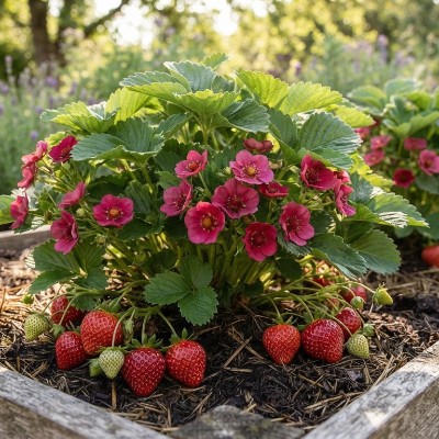 Eetbaar (Aardbei) Fragaria Toscana Rose