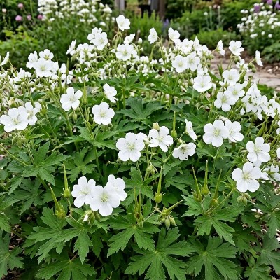 (Ooievaarsbek) Geranium maculatum 'Album'