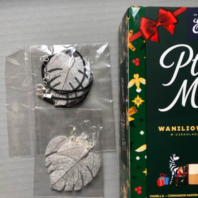 Kolczyki i wisiorek zestaw Monstera 3