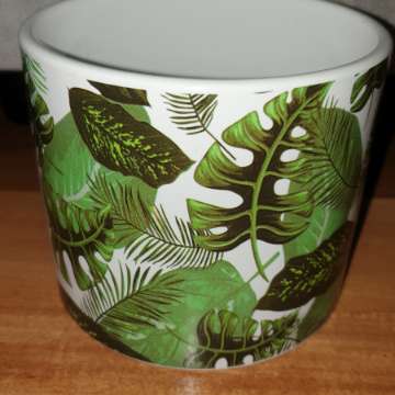 Osłonka doniczka ceramiczna w monstery, nowa