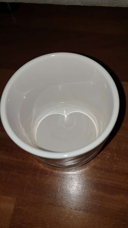 Osłonka ceramiczna biała z sercem, Walentynki  3