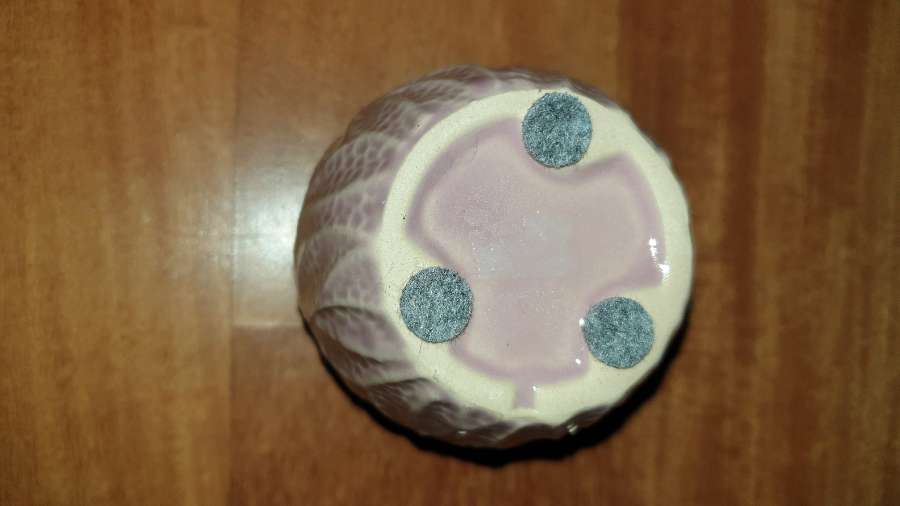 Osłonka, doniczka ceramiczna  jasnoróżowa w kwiaty, nowa 4