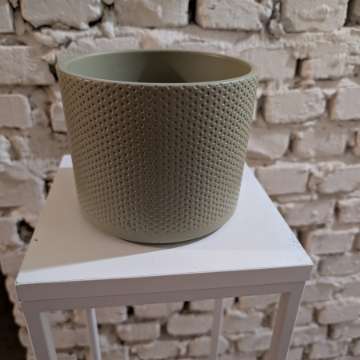 Osłonka doniczki ceramiczna Walec 17cm oliwkowa Ceramik