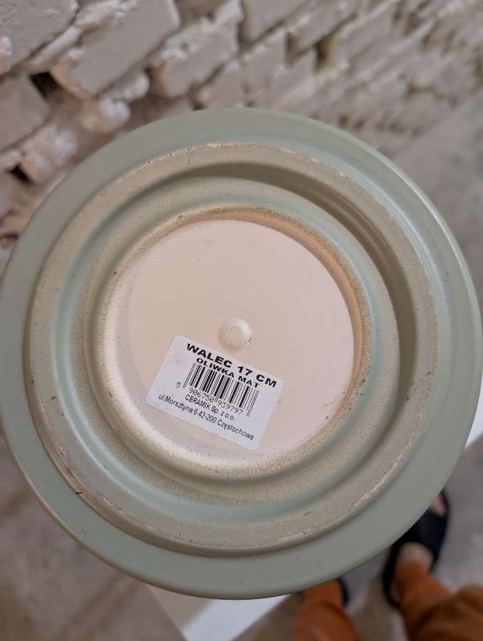 Osłonka doniczki ceramiczna Walec 17cm oliwkowa Ceramik 2