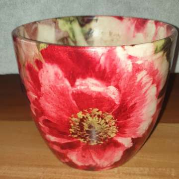 Kwiatowa osłonka, doniczka, ceramiczna 