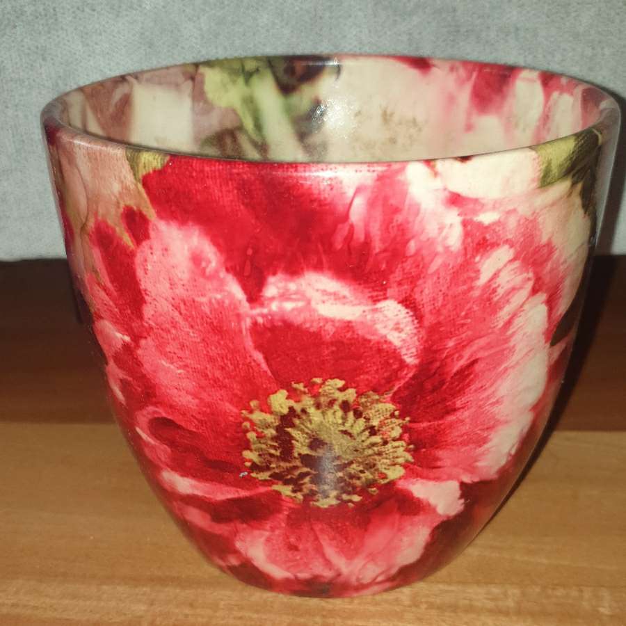 Kwiatowa osłonka, doniczka, ceramiczna 