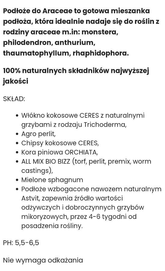 Podłoże do araceae, aroidów, bigos Hands of Plants 4
