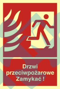 TABLICA DRZWI PRZECIWPOŻAROWE ZAMYKAĆ W PRAWO