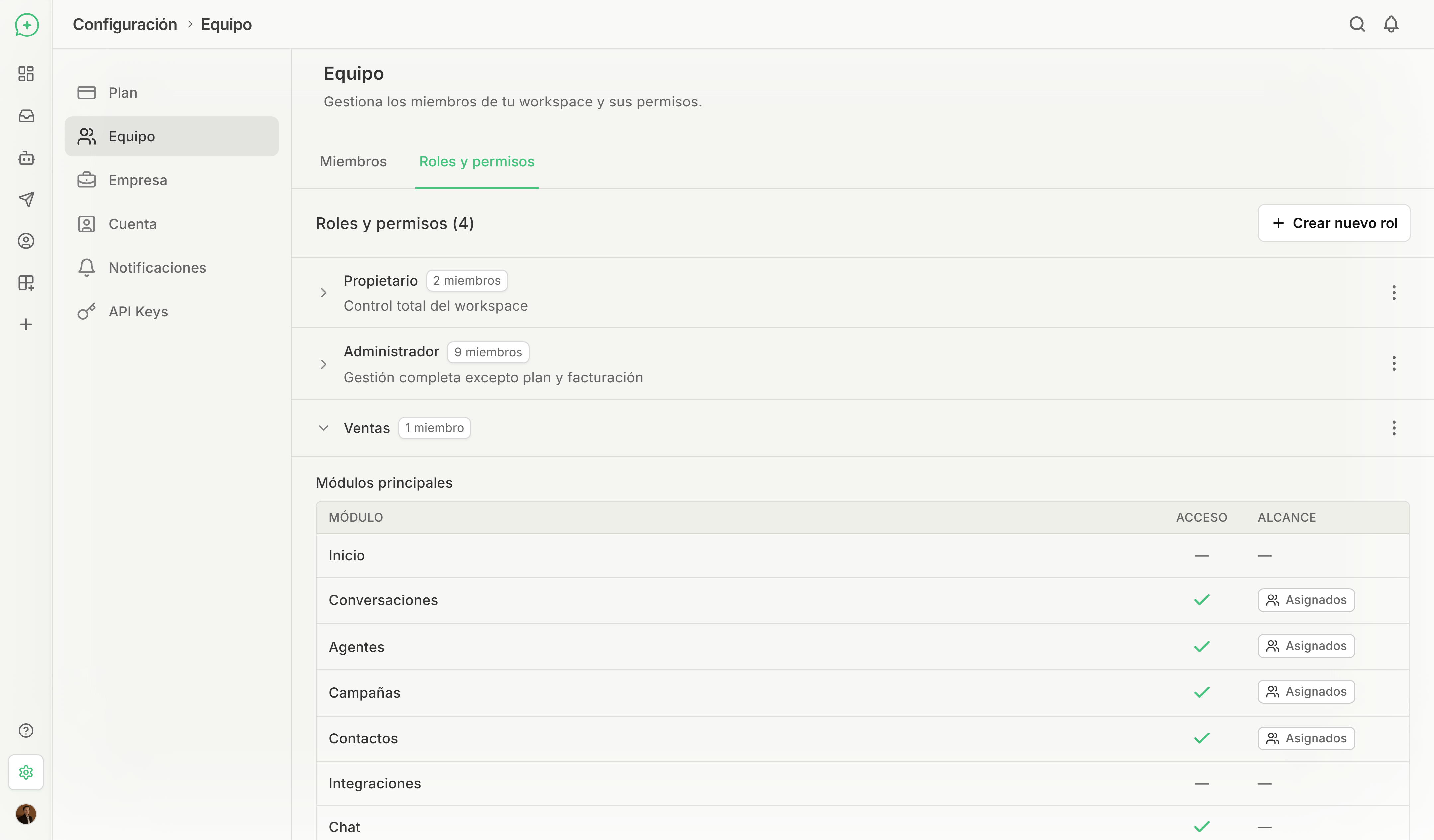 Sistema de Roles y Permisos