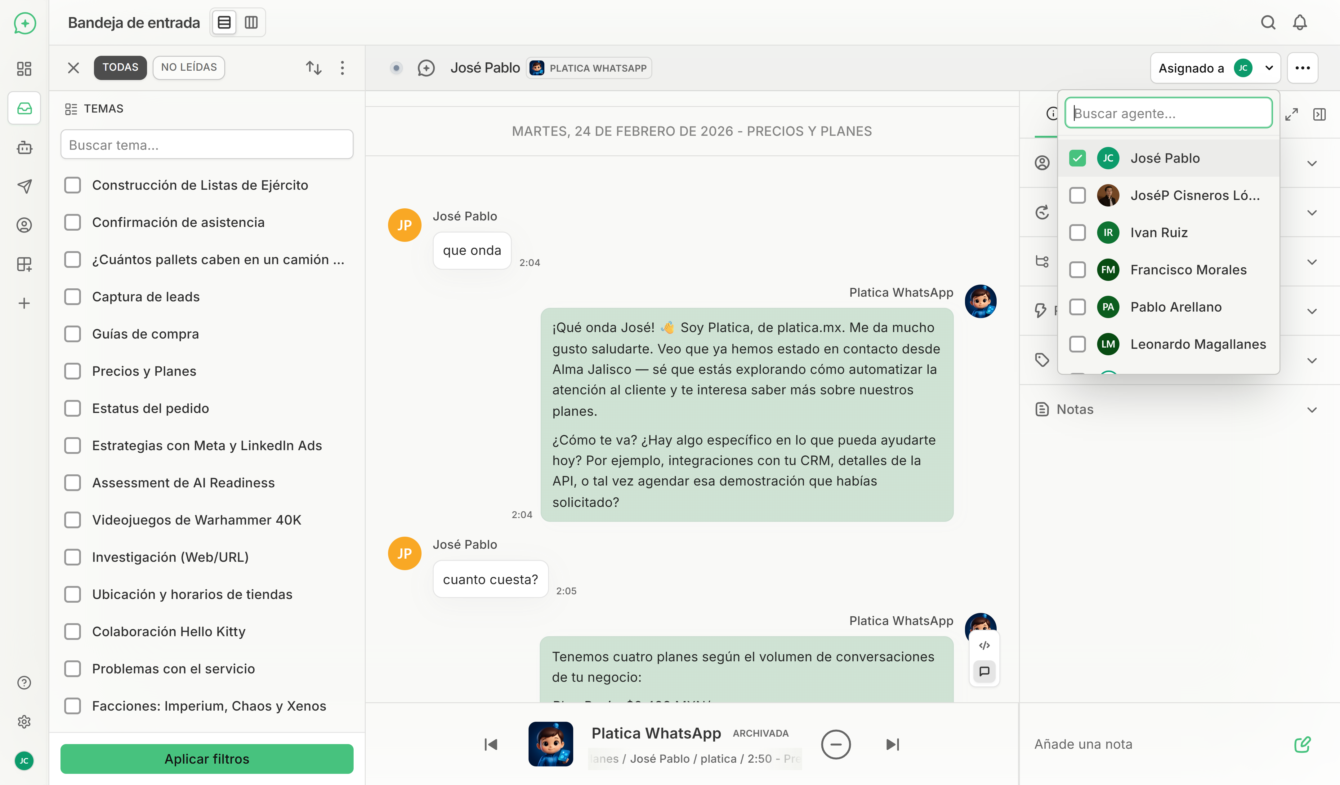 Bandeja de entrada renovada con filtros mejorados