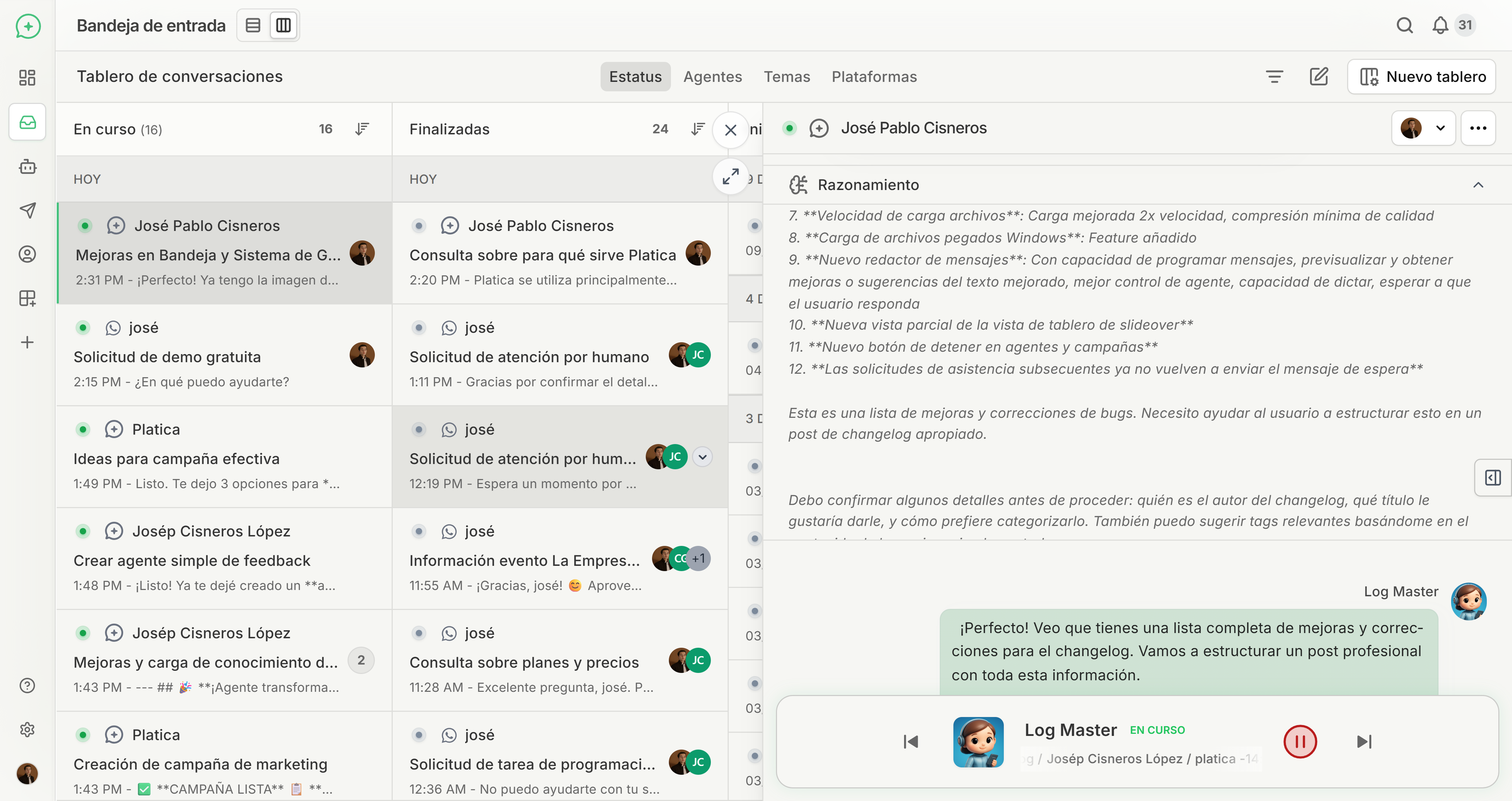 Vista de Bandeja Mejorada