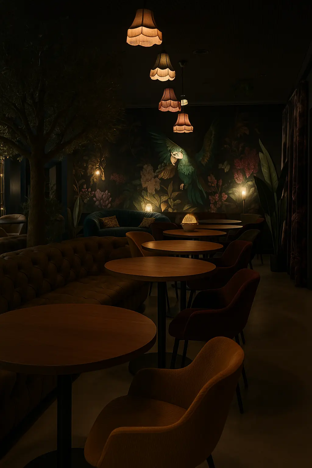 SI AI Restaurant interior detail - Sophisticated dining area Switzerland