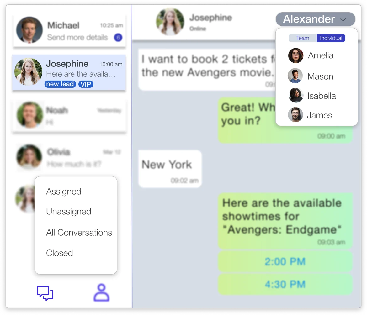 Collaborate on WhatsApp customer conversations