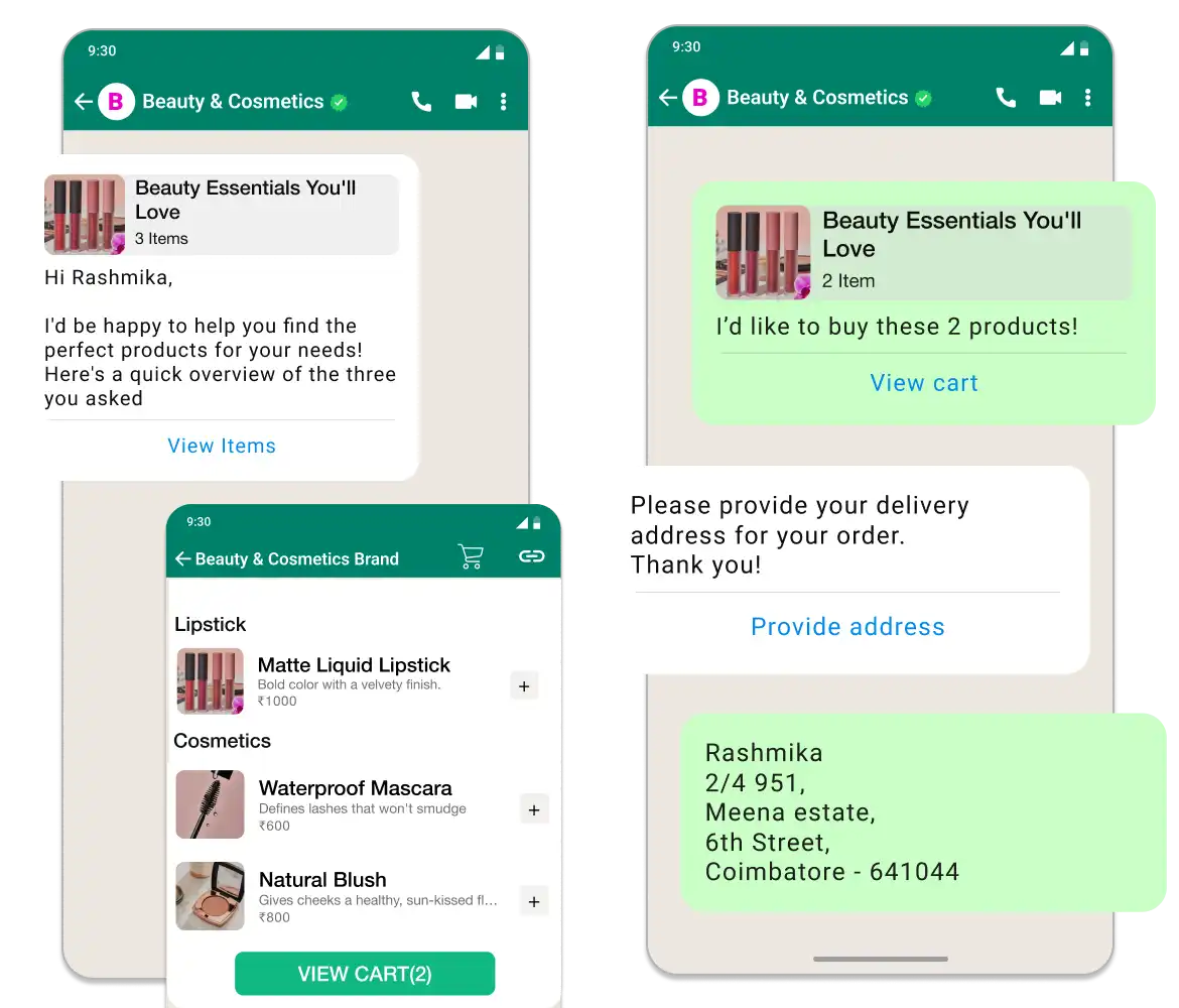 Showcase beauty products on WhatsApp with Playbot Pro's catalog, promotions, and new arrival features.