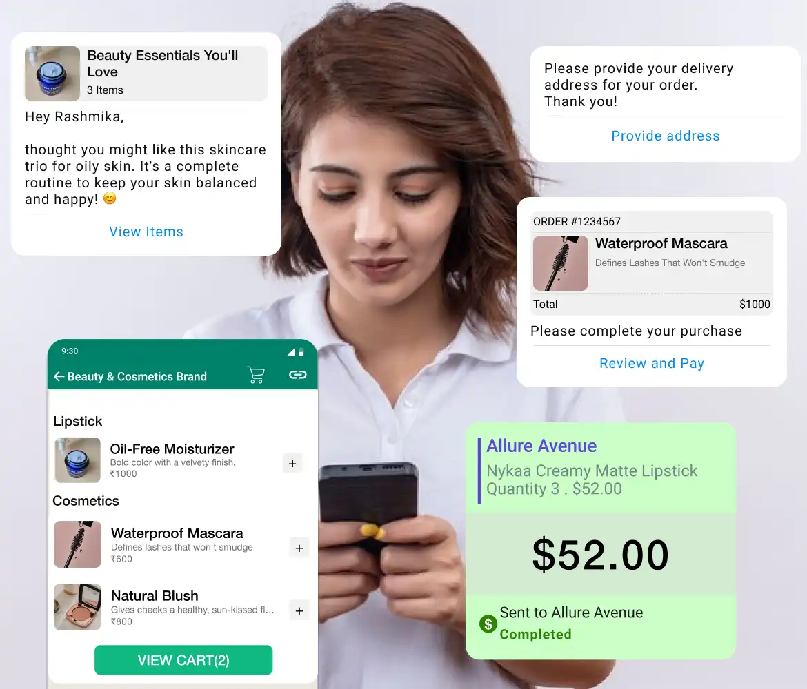 Engage beauty shoppers and drive conversions with Playbot Pro's WhatsApp broadcasts, personalized offers, and 24/7 support.