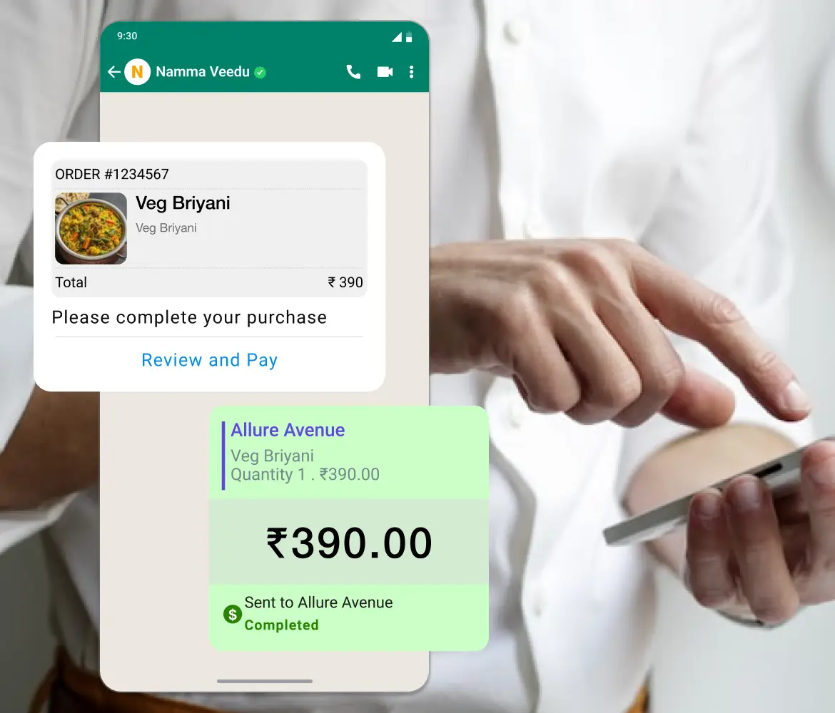 Streamline restaurant ordering and payments on WhatsApp with automated checkout and flexible delivery options.