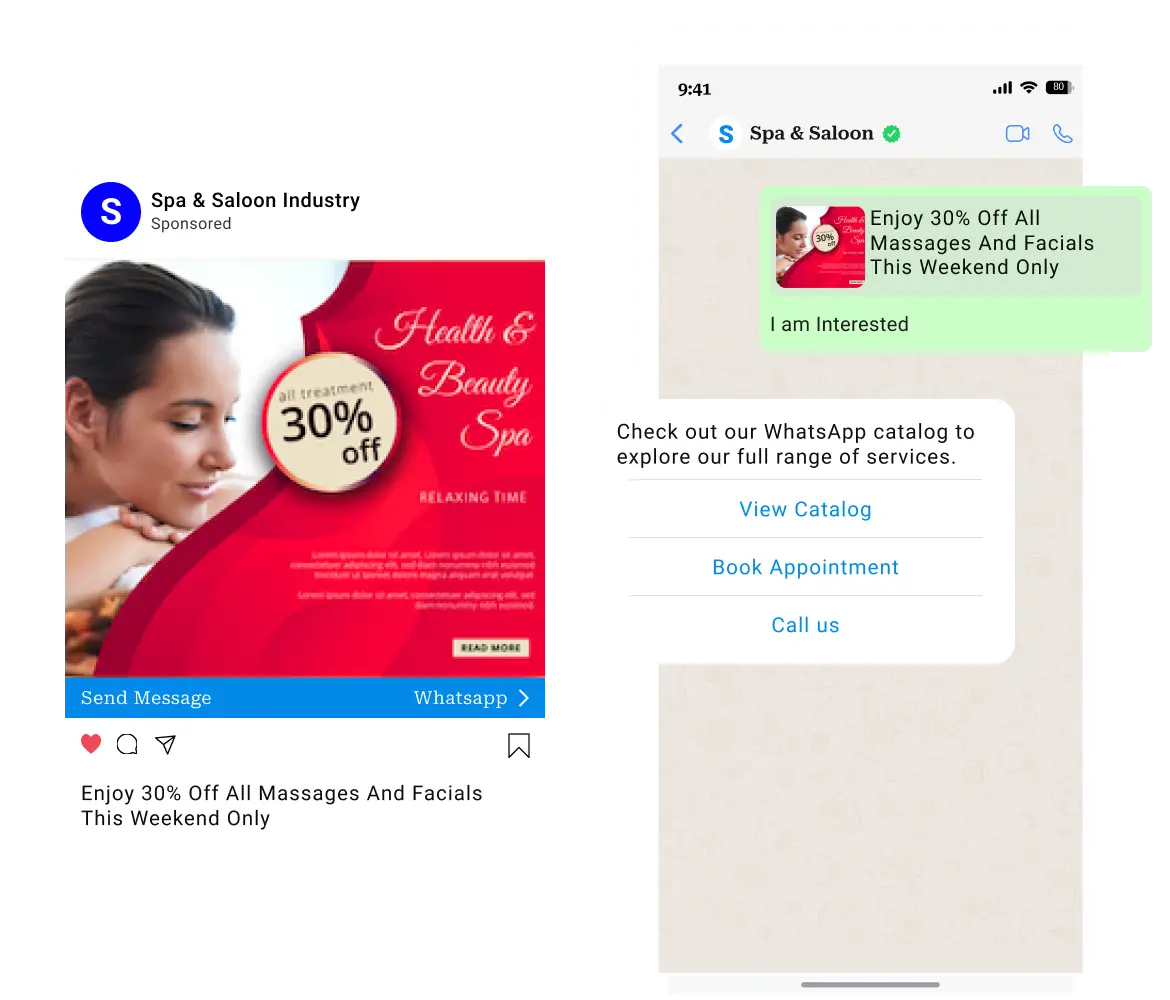 Attract and engage spa & salon clients with Playbot Pro's WhatsApp ads, QR codes, and instant chatbot responses.